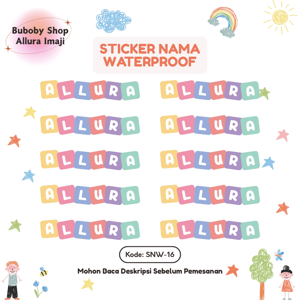 

Sticker Nama Waterproof SNW-16