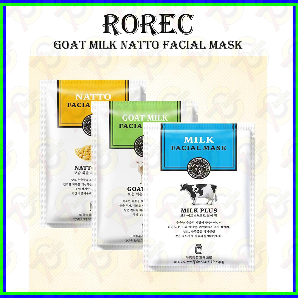 【7C】ROREC HCHANA Goat Milk Natto Plus Facial Sheet Mask RO001