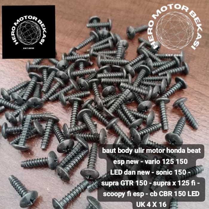 grts ongkir - Baut body ulir motor Honda beat esp new - Vario 125 150 LED dan new - Sonic 150 - Supr