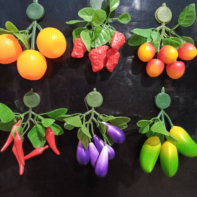 TEMPELAN KULKAS MAGNET KULKAS HIASAN PINTU KULKAS BUAH PLASTIK MAGNET MINIATUR MAKANAN MAGNET KULKAS