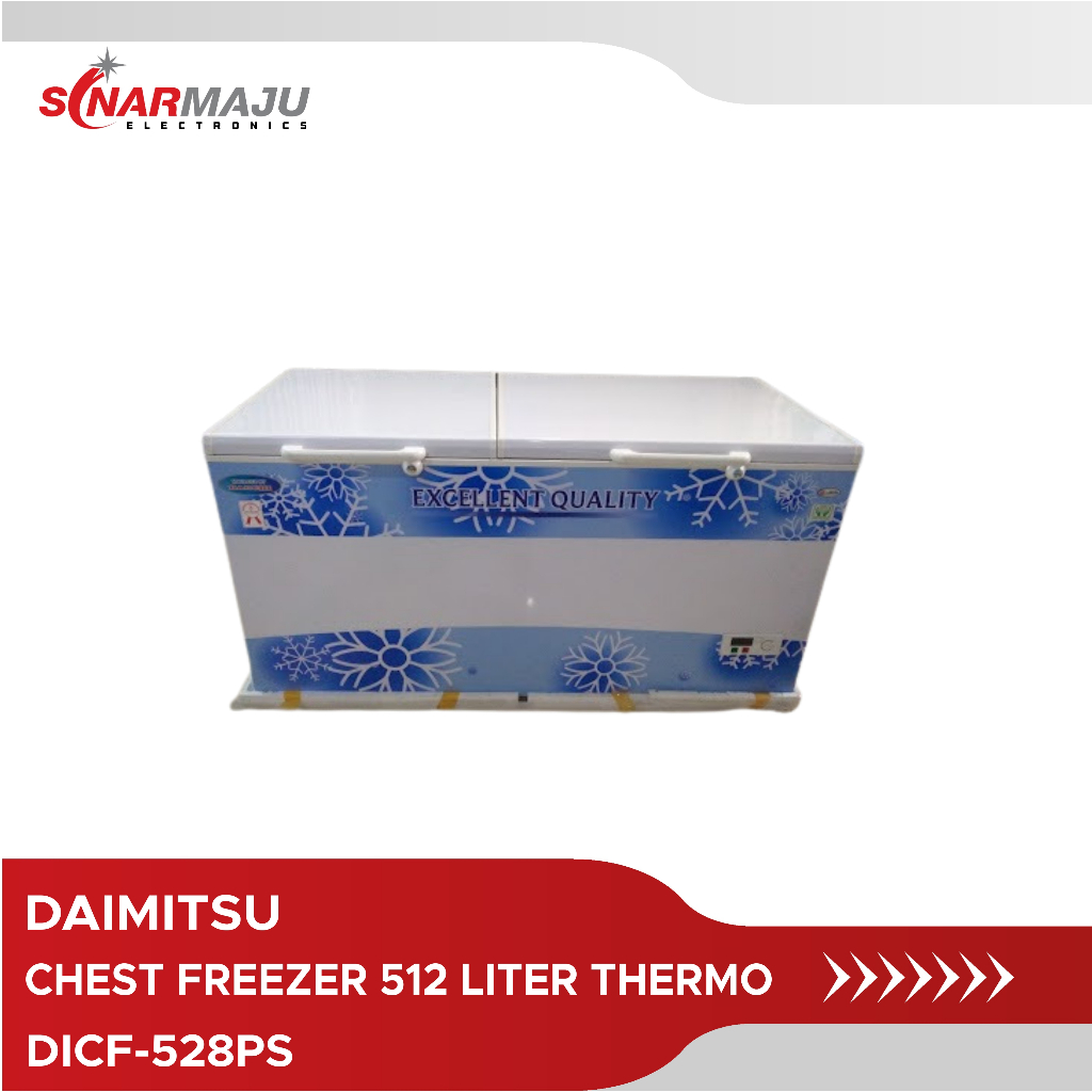 Chest Freezer 512 Liter Daimitsu DICF-528PS Putih 2 Pintu