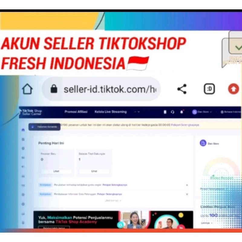 JUAL AKUN SELLER TIKTOK SHOP INDONESIA BUAT JUALAN