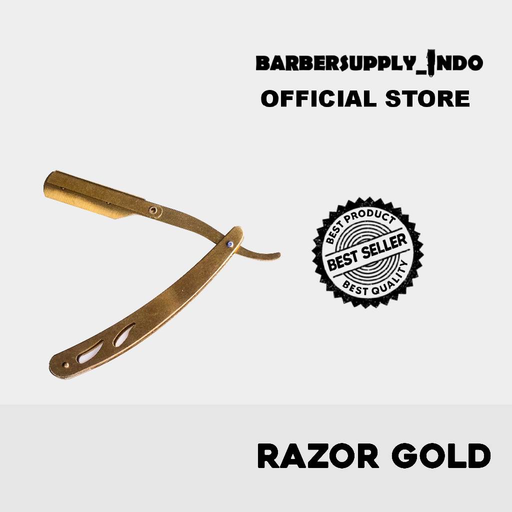RAZOR PISAU CUKUR SHAVING STAINLESS PREMIUM SILET CUKUR GOLD
