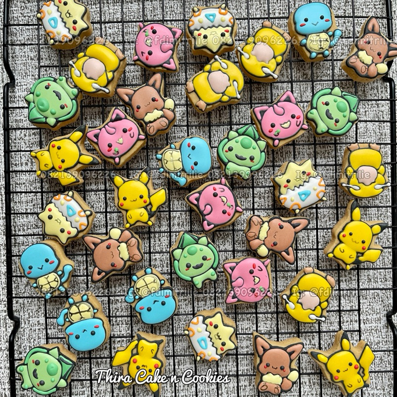 

ready isi 6 pcs per toples mini cookies pokemon kue kering hias kukis pikachu kuker cemilan snack