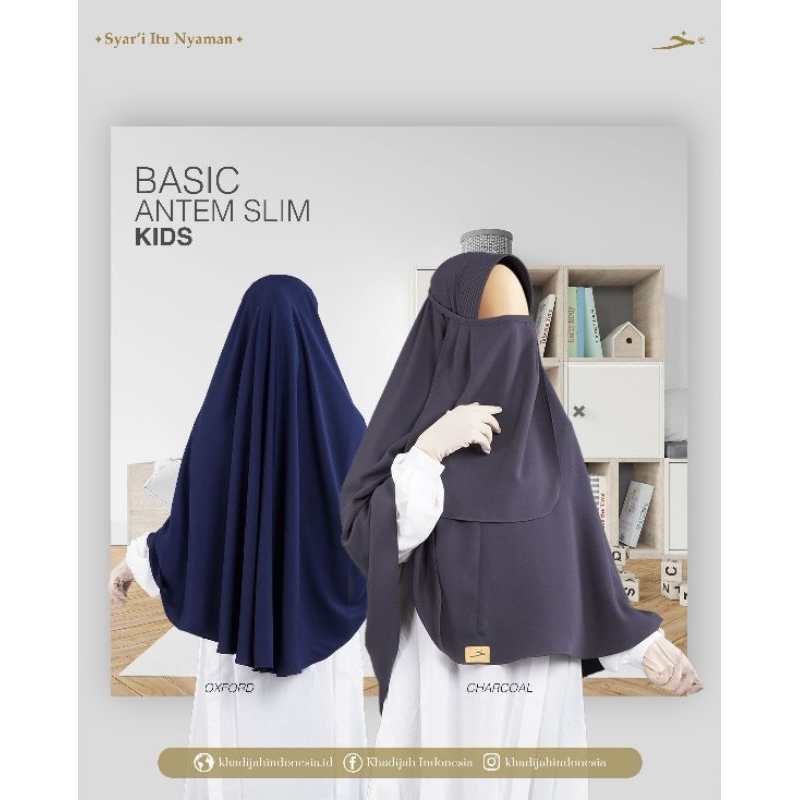 [ Size L ] BASIC ANTEM Slim Khimar KIDS • Jilbab Anak • Khadijah Indonesia #dhiyasyari #khadijahindo
