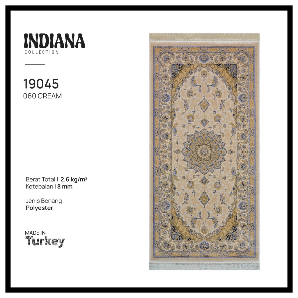 Karpet Lantai Permadani Tebal Premium Indiana ~ 100X200 cm
