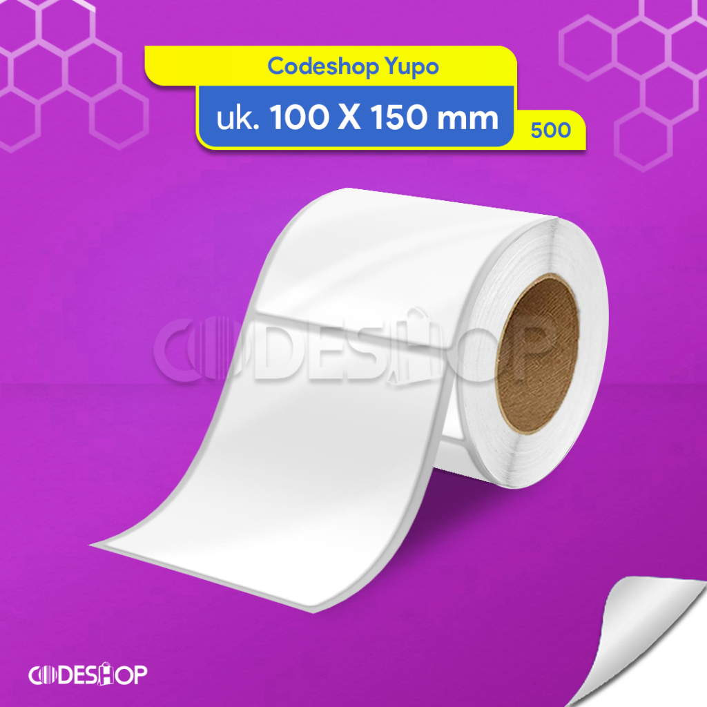 

Codeshop Label Stiker Barcode Bahan Yupo Ukuran 100 x 150 mm isi 1000 Pcs Core Besar Anti Sobek