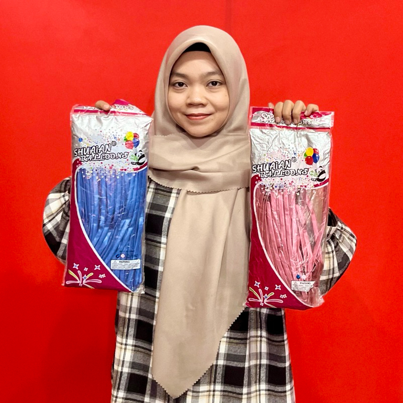 Balon twist balon pentil chrome latex premium balon chrome per 100 pcs balon cacing metalik ecofootw