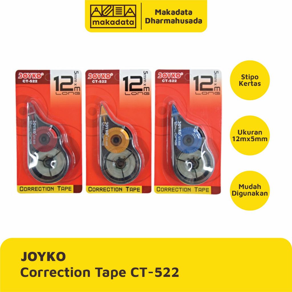 

CORRECTION TAPE | STIPO KERTAS JOYKO CT-522 12 METER (1 PCS)