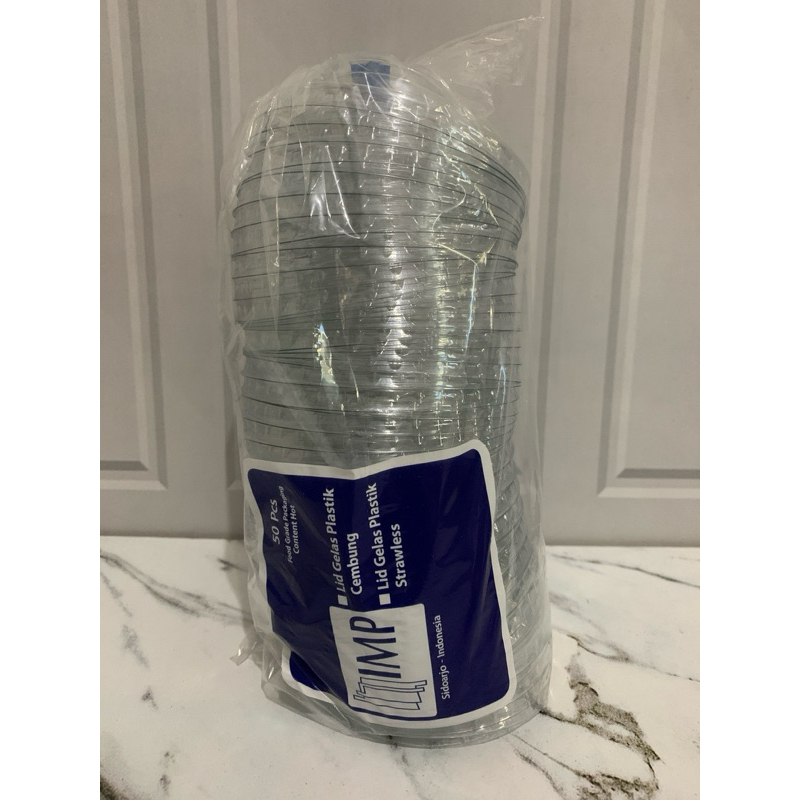 IMP Lid Gelas Plastik Strawless Diameter Kecil / Tutup Gelas Cup Starwless Tanpa Sedotan Praktis