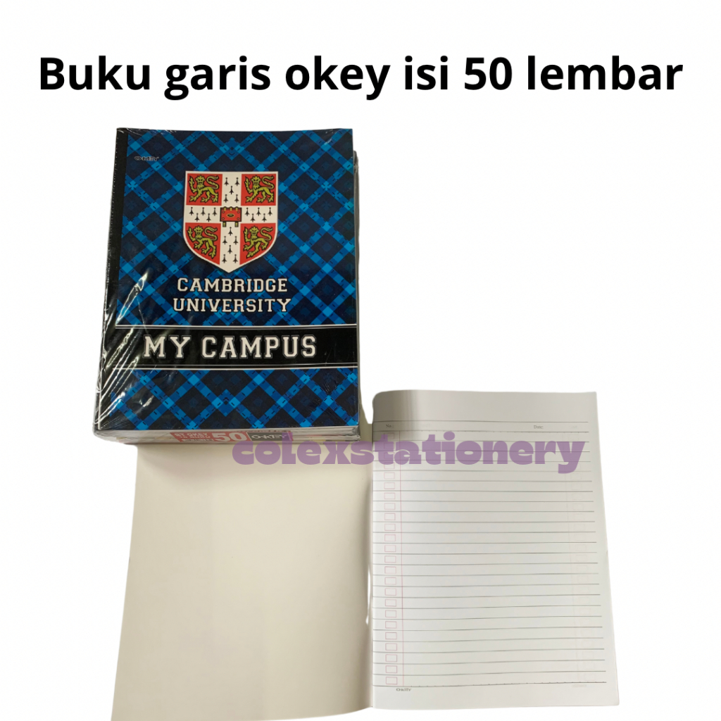 

Buku Tulis Sekolah Bergaris Biasa / Buku Tulis Campus Ukuran Pendek Isi 50 Lembar 10 Buku Okey