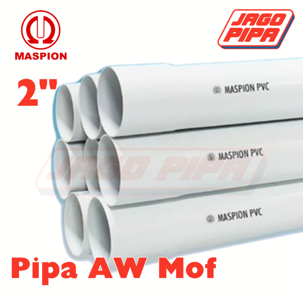 NEW Maspion Pipa AW 2 Inch Putih MOF PVC 4 Meter Paralon 2" PUTIH