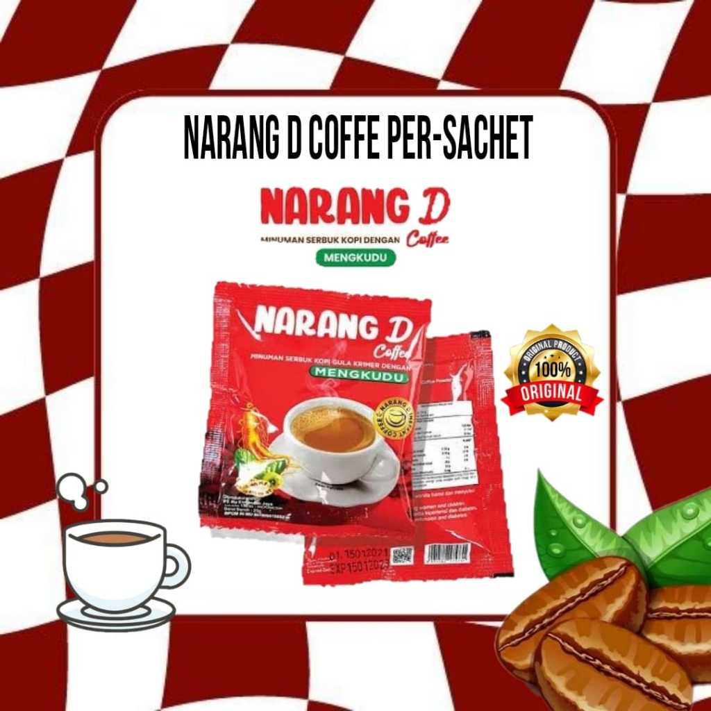 

Kopi Narang D Coffe dengan mengkudu serta gingseng PER-SACHET