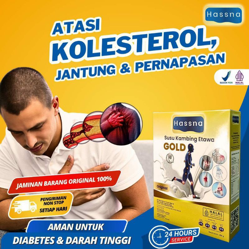 

HASSNA Susu Kambing Etawa Gold Solusi Nyeri Sendi & Asam Urat Original 1 Box