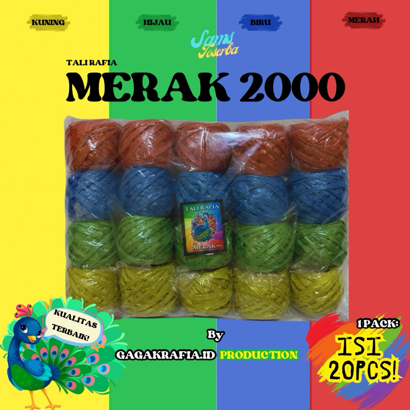 

Tali Rafia Mini Cap MERAK 2000 - Warna Warni