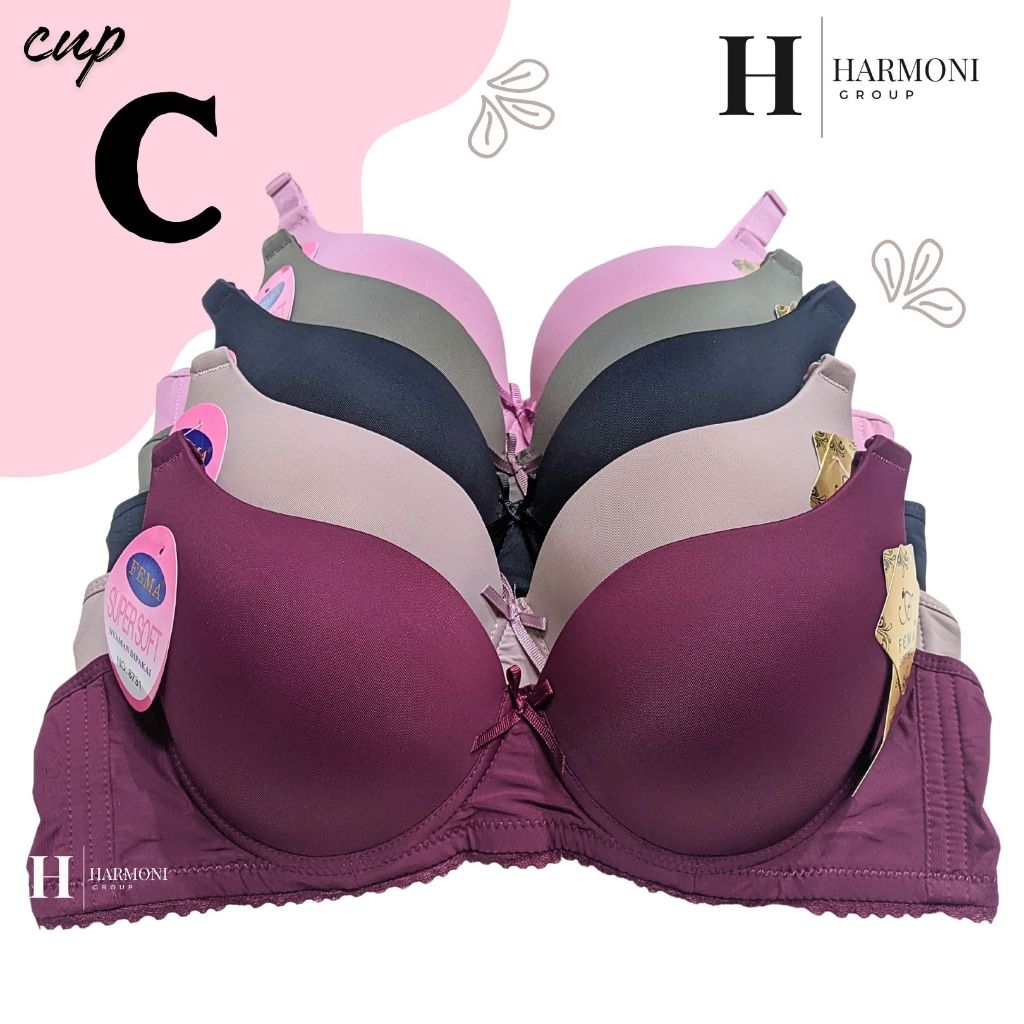 BRA WANITA FEMA 657 211 8731 KAWAT CUP C / BH WANITA FEMA CUP BESAR KAIT 3 TALI LEPAS PASANG 34-42