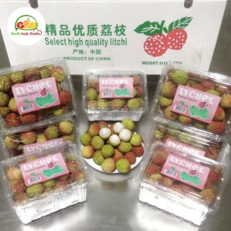 Buah Leci Madu Fresh 1 Pack/ Kemasan 850 Gram Fresh Manis Madu / Buah Leci Hijau Madu Premium / Buah