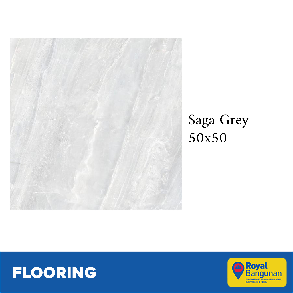 Milan Keramik Saga Grey 50x50 Keramik Lantai Motif Marble Glossy
