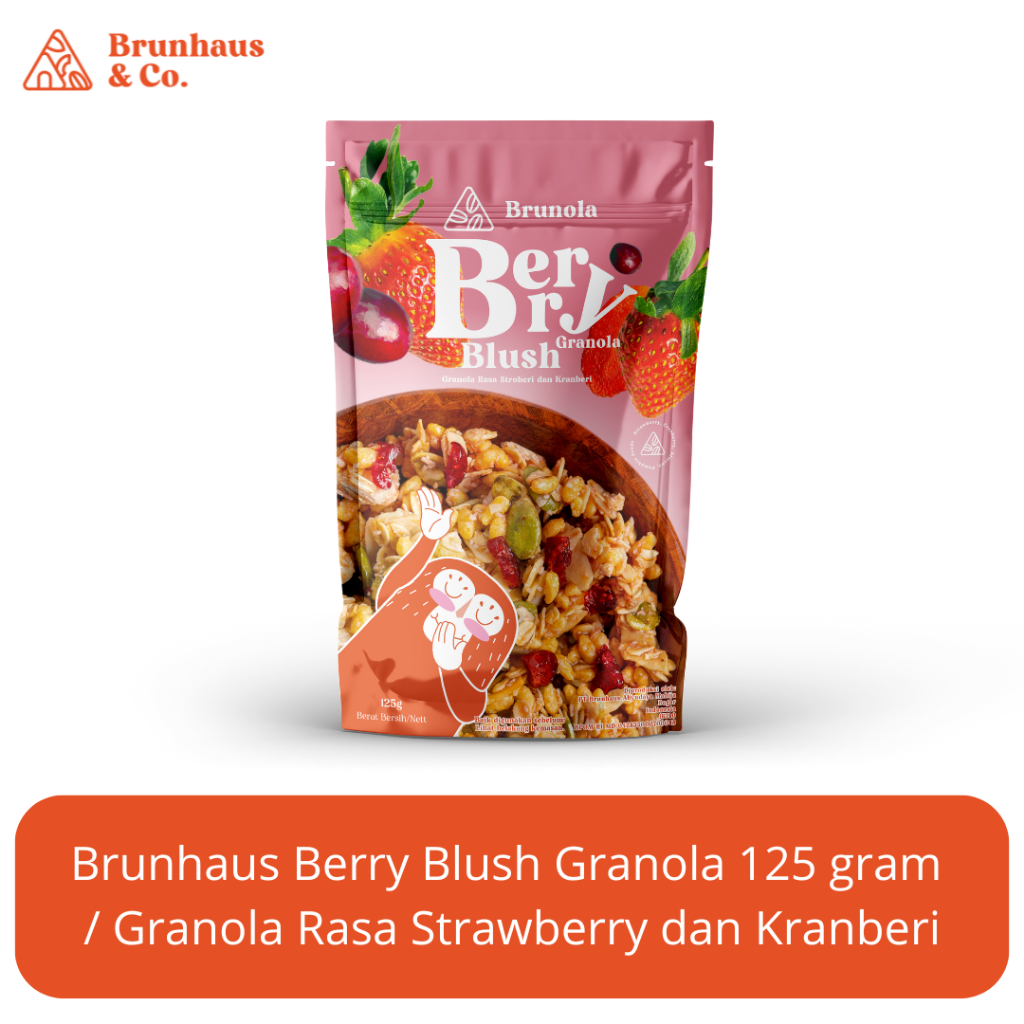 

Brunhaus Berry Blush Granola 125gr Sarapan Cemilan Gandum Oat Strawberry Cranberry