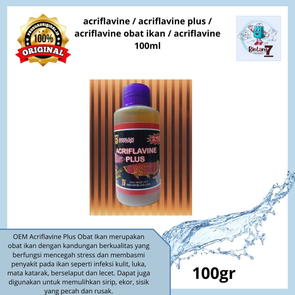 acriflavine / acriflavine plus / acriflavine obat ikan / acriflavine 100ml