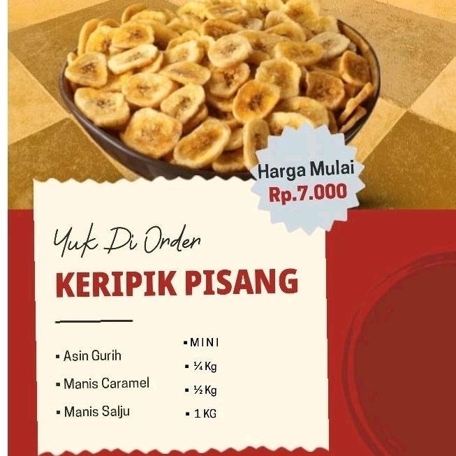 

Keripik Pisang ukuran 500 gram Ada 3 rasa, makanan awet, Cemilan sehat