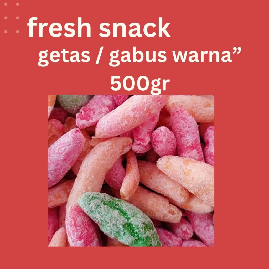 

(500gr) snack getas / gabus manis warna warni