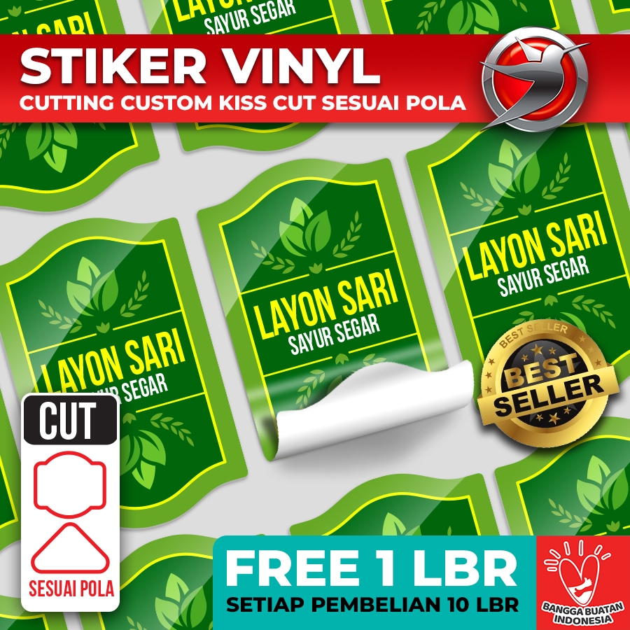 

Cetak Stiker Label Vinyl A3+ Print Plus Cut Sticker Custom Vinyl Cutting Sesuai Pola