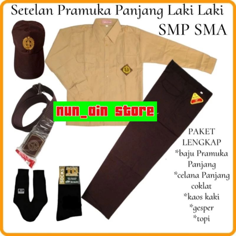 BAJU PRAMUKA laki laki SEKOLAH SMP SMA Setelan Lengan panjang
