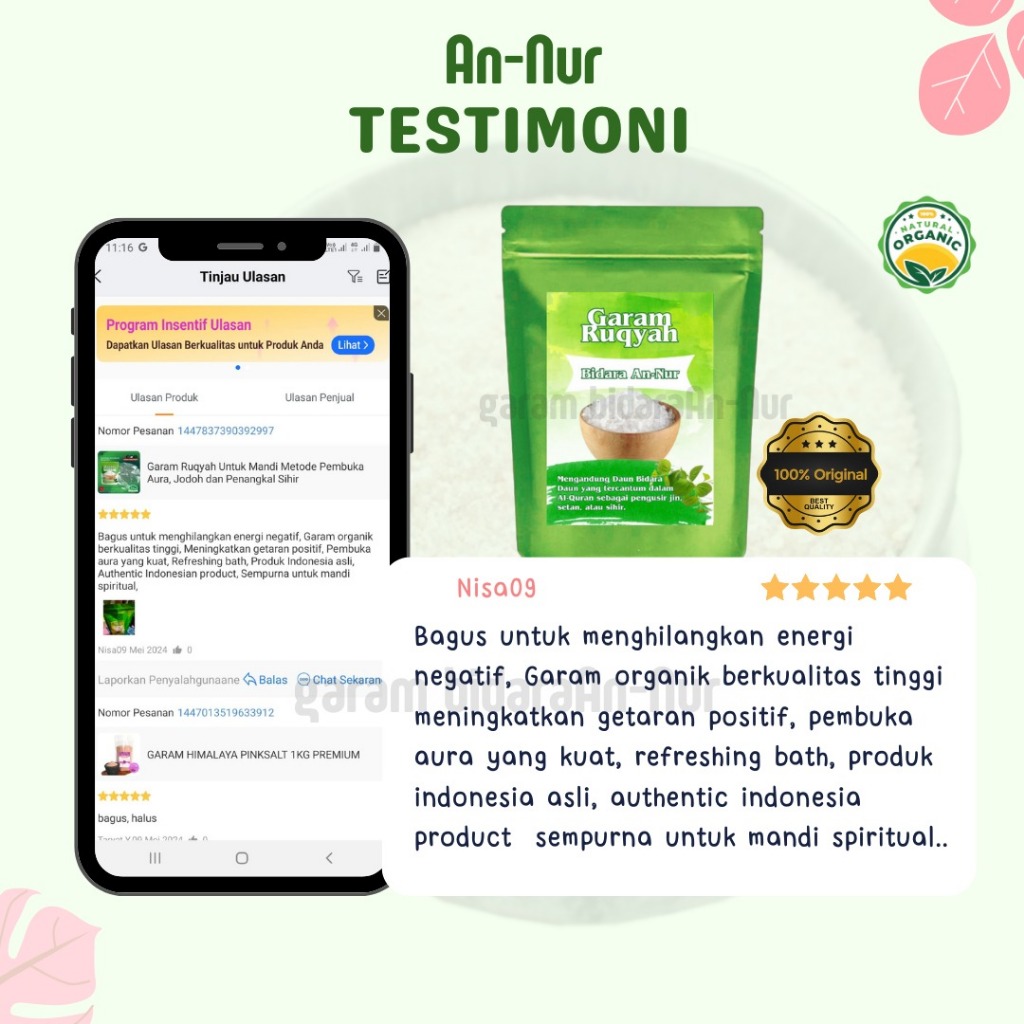 

GARAM RUQYAH BIDARA AN NUR 100GR SOLUSI TERHINDAR DARI GANGUAN SIHIR,JIN