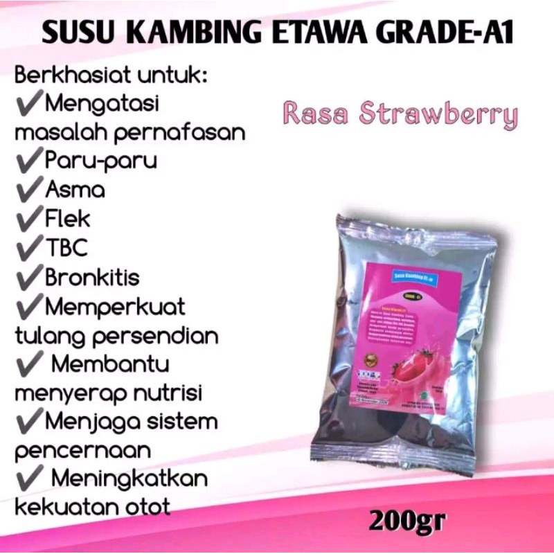 

SUSU KAMBING ETAWA GRADE-A1 RASA STROBERI 200GR