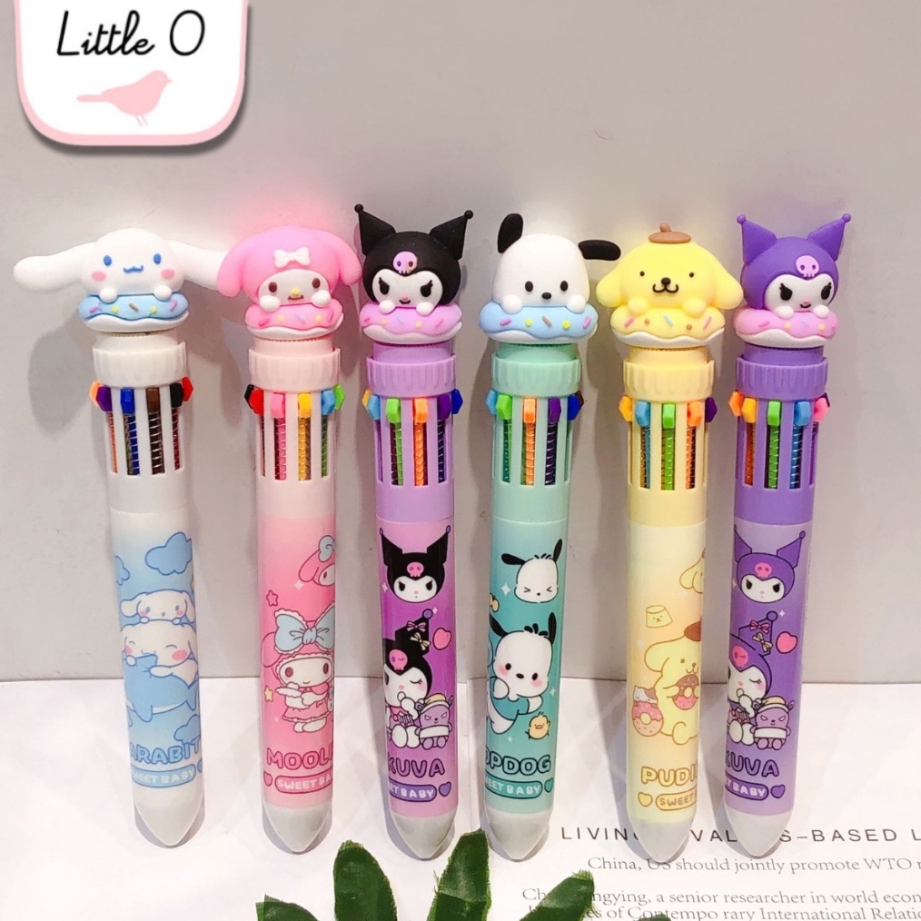 

NEW PRODUCT SANRIO multicolor pen Kuromi Cinnamorol Mymelody Pochaco Pompurin 1 in 1 Color Pen Pen warnawarni
