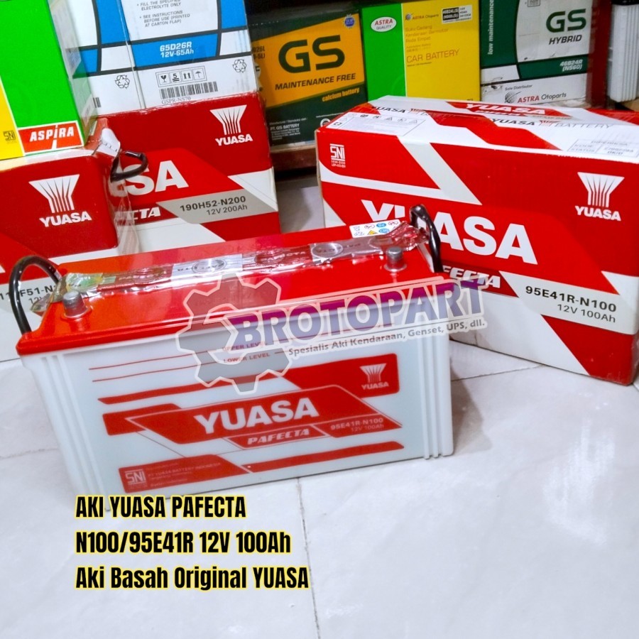 Aki Mobil YUASA N100 95E41R PF 12v 100Ah Aki Basah Original YUASA