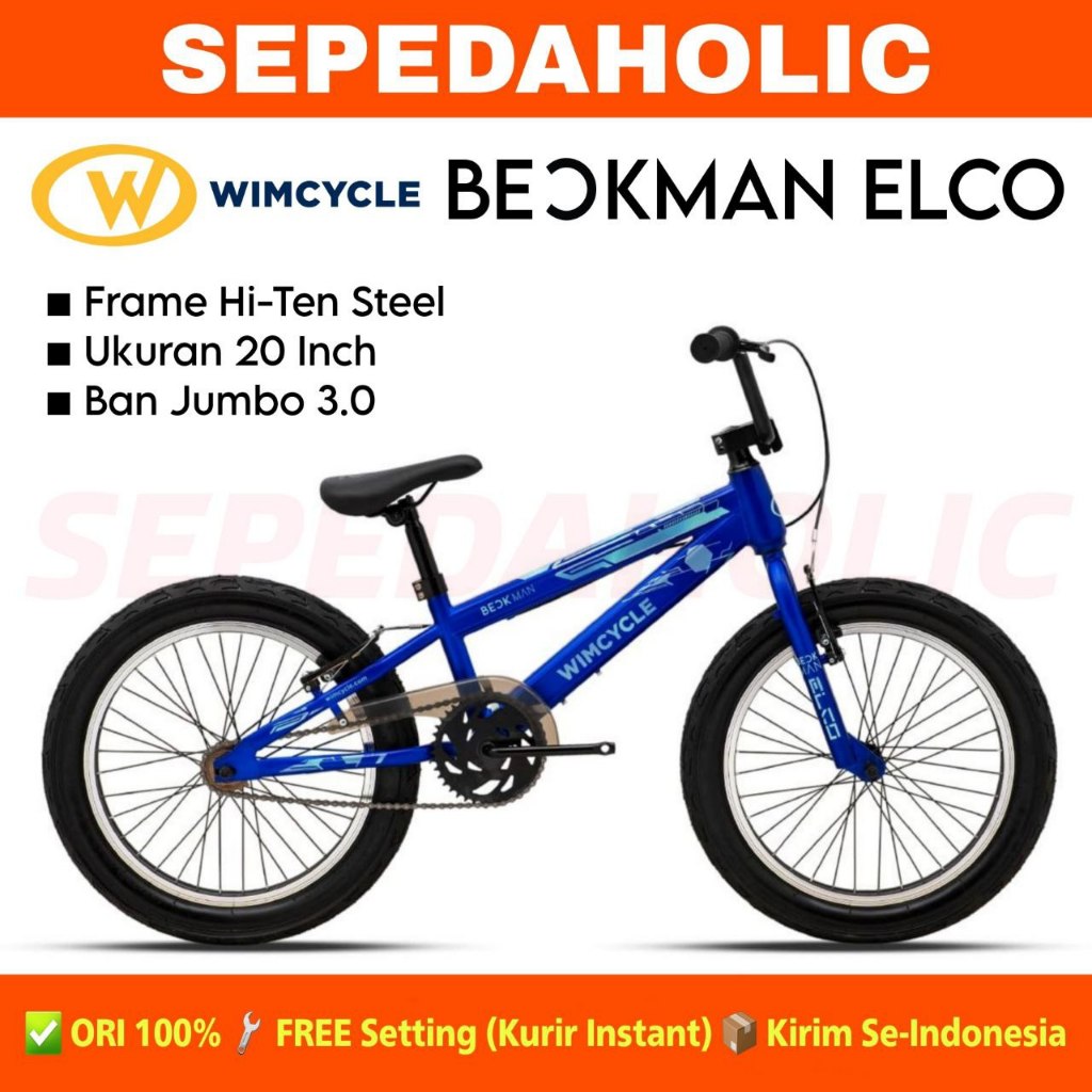 Sepeda Anak Laki BMX WIMCYCLE BECKMAN ELCO Ukuran 16 & 20 Inch Usia 4-11 Tahun