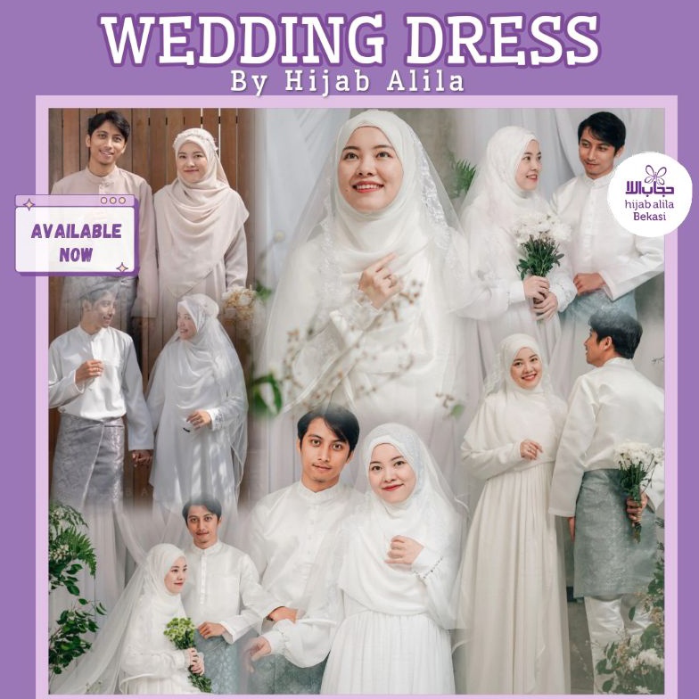 KODE U24R SET AKAD SYARI HIJAB ALILA  BAJU PENGANTIN  WEDDING DRESS BEST SELLER READY STOK CHAT ADMI