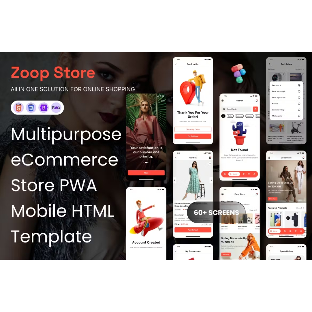 Zoop Store - Multipurpose eCommerce Store PWA Mobile HTML Template (Promo)