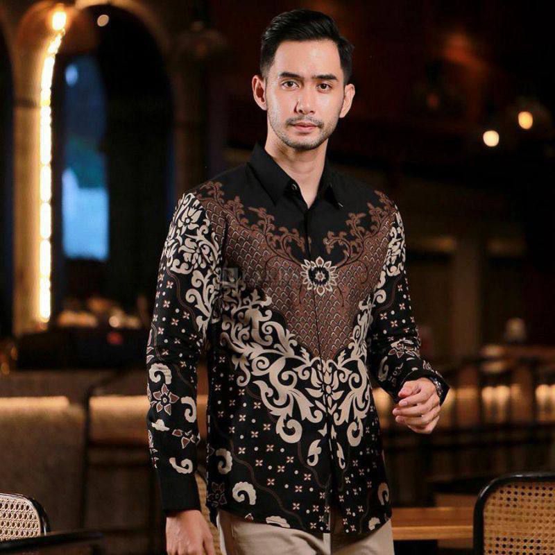 kemeja batik pria lengan panjang baju batik pria lengan panjang M L XL XXL