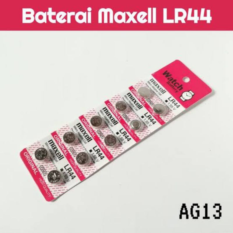 Baterai maxell LR44/ baterai jam/ baterai kalkulator/ Baterai LR44