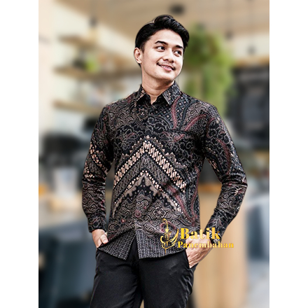 KEMEJA BATIK PRIA LENGAN PANJANG SANDRO LASKALA KEMEJA BATIK  COWOK MODIS SERAGAM MURAH M L XL XXL