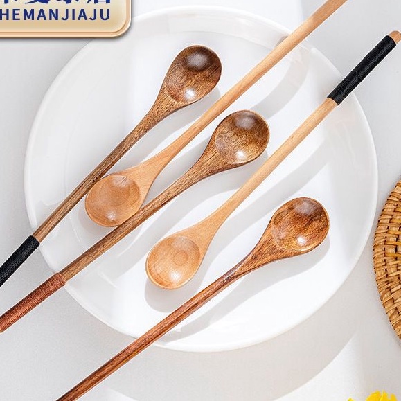 Langka sendok kayu panjang 2cm  sendok kayu korea  sendok kayu jepang  sendok kayu madu  sendok kayu