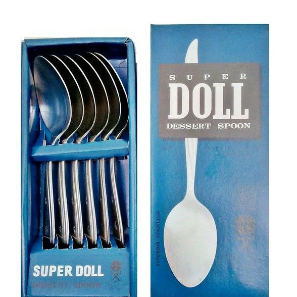 HJ6 Sendok  Garpu Makan Super DOLL  Premium Superior Stainless Steel Dessert Spoon  Fork