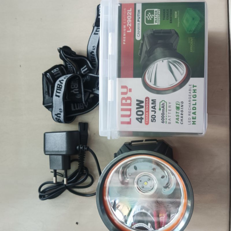 SENTER KEPALA LUBY 40 WATT CAHAYA PUTIH