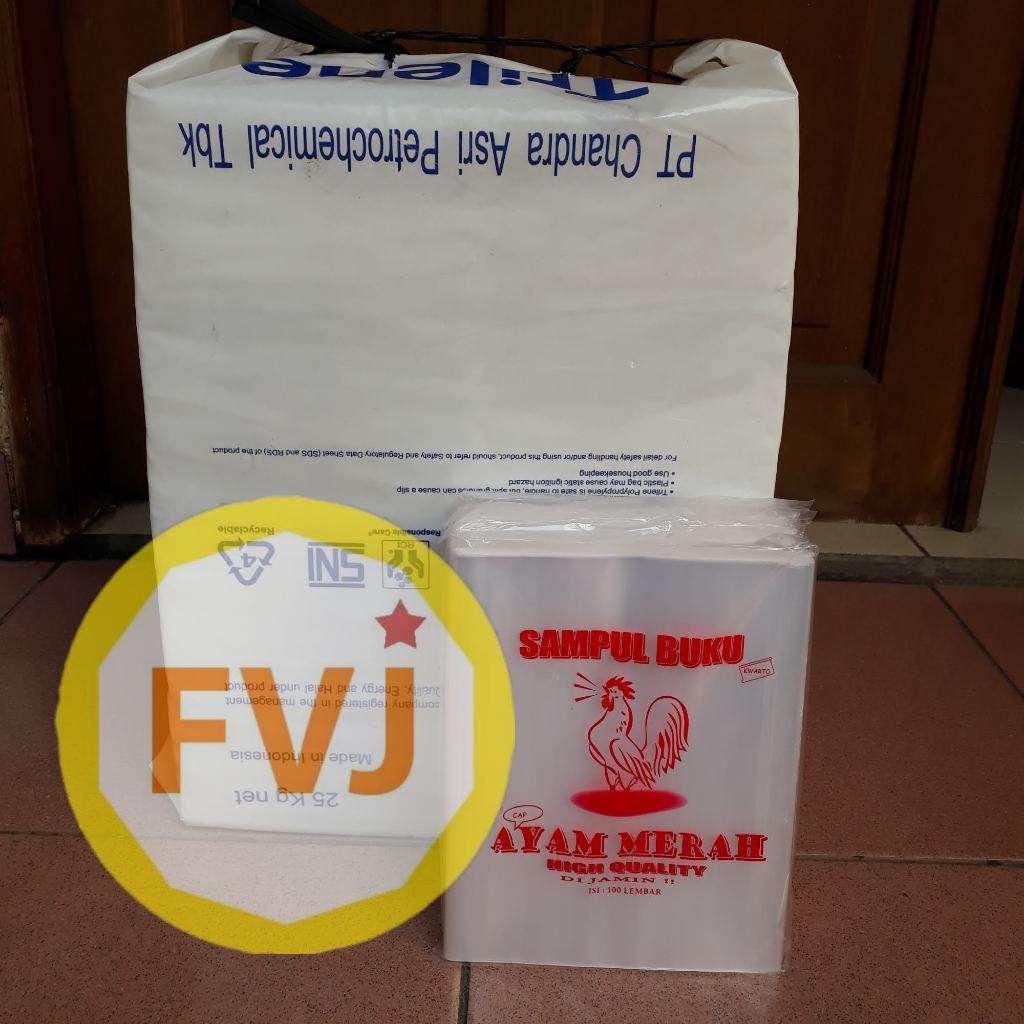 

100 lembar Sampul buku PLASTIK ukuran kwarto quarto