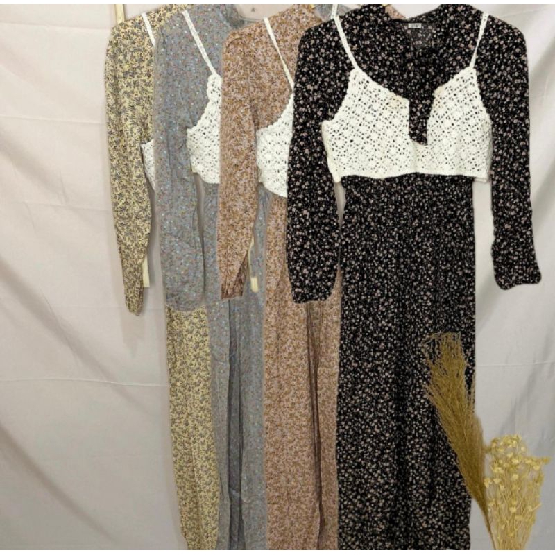 Flower Yixi Dress Vest Korean Style