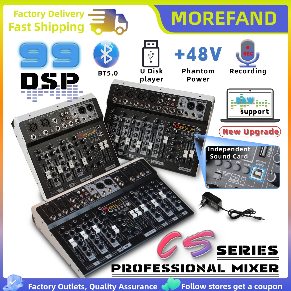 MIXER AUDIO Profesional Mixer Audio Support 99DSP/ DAW/Bluetooth5.0