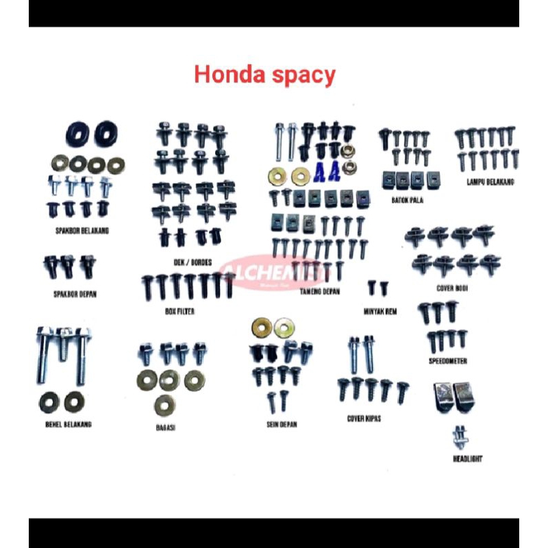 baut full body Honda spacy / baut Honda spacy terlengkap