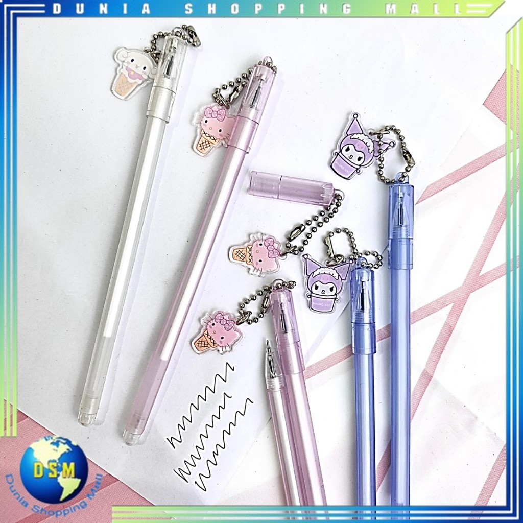 

DSM Pulpen Lucu Aesthetic Pen Gantungan Motif Kartun Bolpoint Karakter Pena Gel Bolpen Unik Alat Tulis Kantor