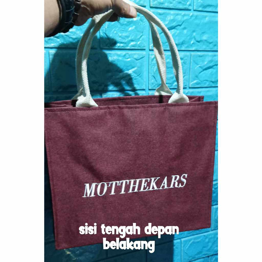 

(CUSTOM)Tote denim tali pENDEK/ tas murah/ goodie bag/ souvenir ultah