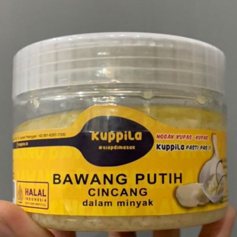 

Kuppila Bawang Putih Cincang dalam Minyak Toples 200 Gram