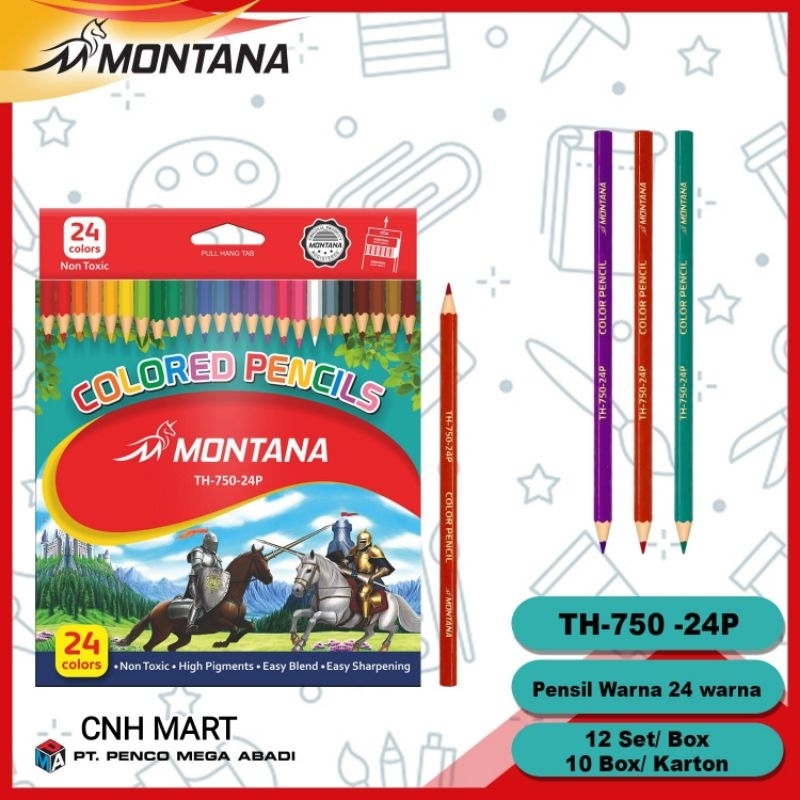 

Pensil Warna 24 Warna Montana Panjang - Pensil 24 Color Panjang Montana - Isi 24 Pcs