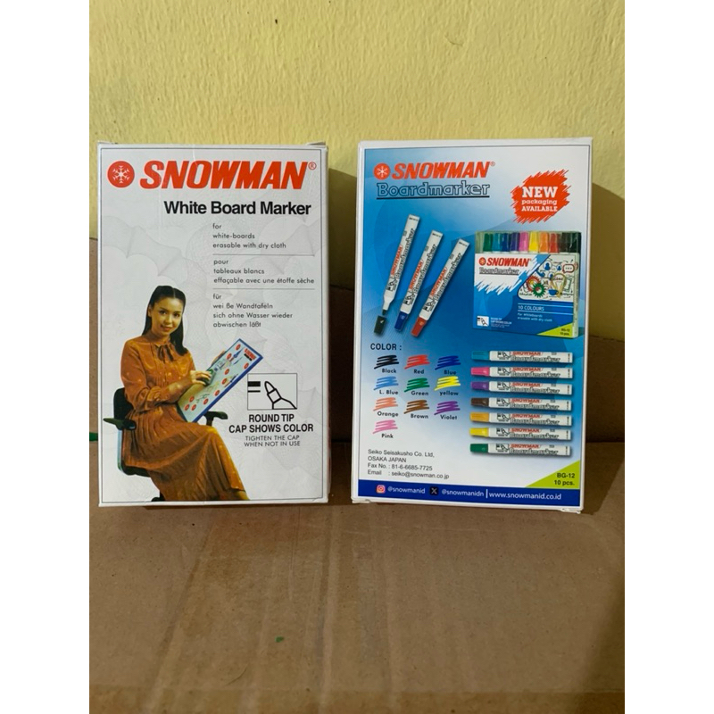 

Spidol Whiteboard Snowman isi 12 Hitam - SET BG-12